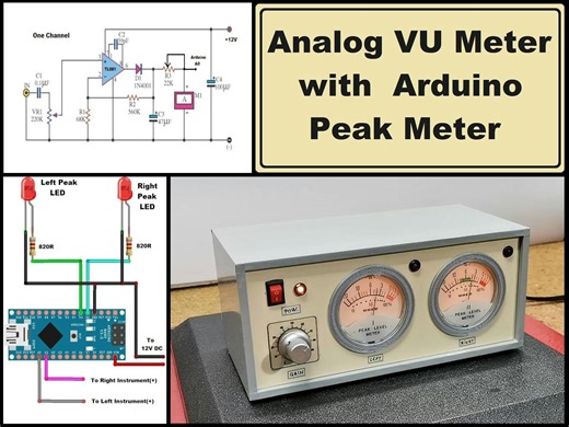DIY Analog VU meter with Arduino peak meter