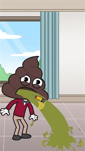 Funny Poophead Cartoon: Dealing with Sickness 🤢