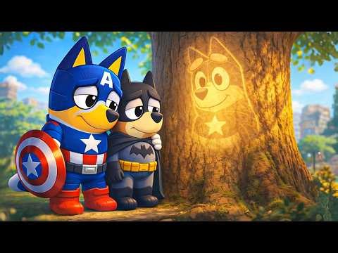 Captain America Bluey and Batman Bingo Staring at the Tree of Lost Heroes!🌌| Funny Bluey Animation