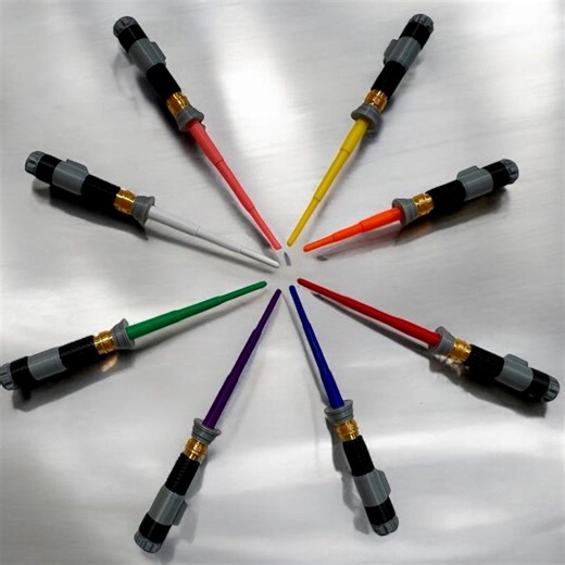 Retractable Lightsaber Keychain | Full Color | No Paint Required | 3D Printed - Etsy