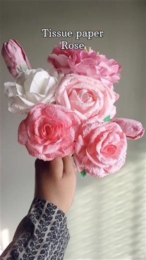 Easy tissue paper rose|How to make a rose| #shorts #craft #handmade