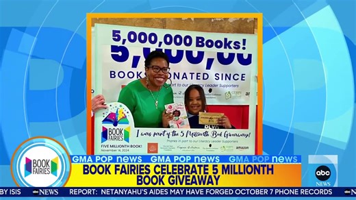 13K views · 84 reactions | The Book Fairies Organization sources and redistributes books to under-sourced communities around the world and they have officially given away their FIVE MILLIONTH book! ✨ | Good Morning America | Facebook