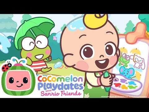 Rain Rain Go Away ☔ Hello Kitty & Friends | NEW 🌧️CoComelon Playdates | Nursery Rhymes & Kids Songs