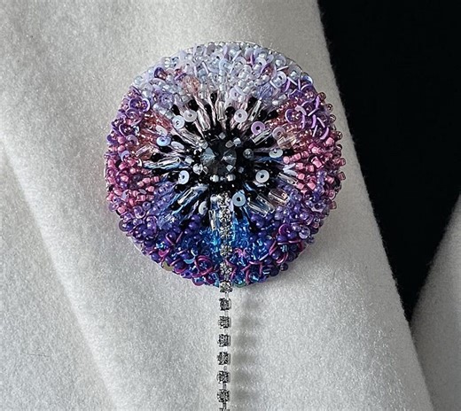 Tutorial for Making a Brooch "dandelion" With a Unique Gradient (color Transition) - Etsy