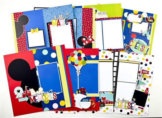 Simply Magic 12x12 Scrapbook Page Kit - Makes 8 Pages (4 Layouts) - ALL Materials PRE-CUT - Includes Simple Stories Say Cheese Magic Accents - Etsy