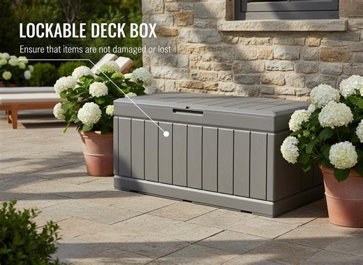 Deck Box Outdoor Storage Box Waterproof Lockable Patio Storage Bench With Seating – Large Resin Outdoor Cushion & Pool Toy Storage Chest - Etsy