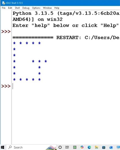🤩G pattern in python. #coding #python #sorts #pythonanddjangofullstackwebdeveloper