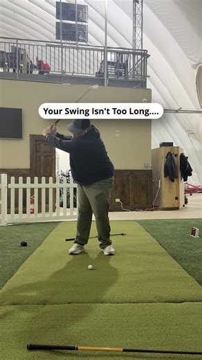 Struggling with a long, off-balance swing? You're likely swinging back too far without proper weight transfer. This happens when your body doesn't recenter quickly, leading to inconsistent strikes. ✅ Try the step drill: Start with feet together. ✅ As you swing back, step forward with your lead foot. Feel more centered and balanced through impact.@Mistwood Golf Dome @Mistwood Golf Club