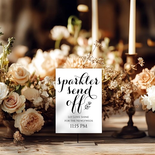 Editable Sparkler Send off Sign Template • Wedding Exit Sign • Let Love Shine • Elegant Script Printable • Canva Template - Etsy