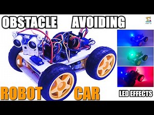 LED Obstacle Avoiding Robot Car | First Time In YouTube | L298N Motor Drive | Using Arduino Robot Lk