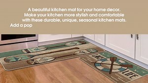 Artoid Mode Lake Life Oar Boat Summer Kitchen Mats Set of 2, Lake Seasonal Sports Home Decor Low-Profile Kitchen Rugs for Floor - 17x29 and 17x47 Inch