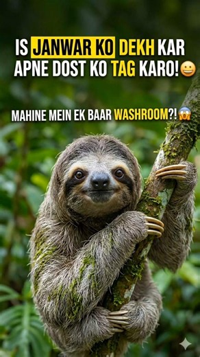This Animal Goes To Toilet Only Once A Month! 🚽 #threetoedsloth #facts