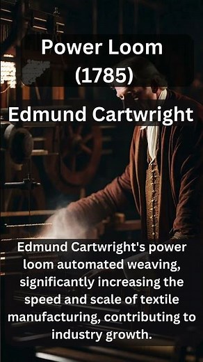 1785 - Edmund Cartwright - Power Loom #textilehistory #powerloom #innovation #shorts #weaving