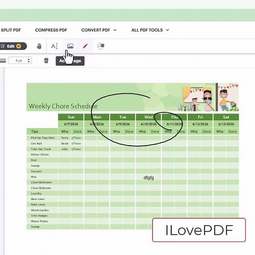 Editing PDF using ILovePDF