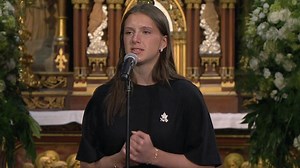 Mulroney's granddaughter sings at funeral