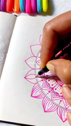 Draw an easy Mandala with me🩷🫧#art #shorts #mandala #drawing #shortsfeed