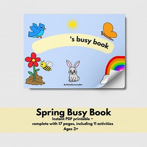 Spring Busy Book Printable for Toddlers | Colours, Shapes, Numbers - Etsy