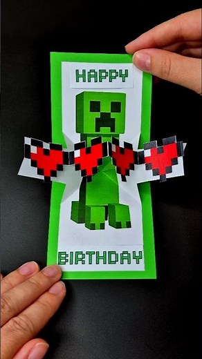 Make This AMAZING DIY Minecraft Pop Up Birthday Card in 5 Minutes!