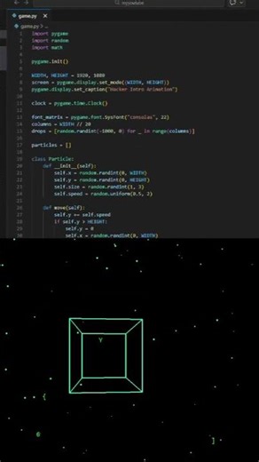 “Hacker Matrix Intro Animation in Python 🖥️💚” #learnpython #coding