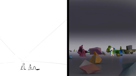 Inside Out Side by Side | "Abstract Thought" Scene | Storyboards vs. Film #InsideOut #InsideOut2 | The Multi Studios
