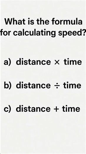 What is the formula for calculating speed?
