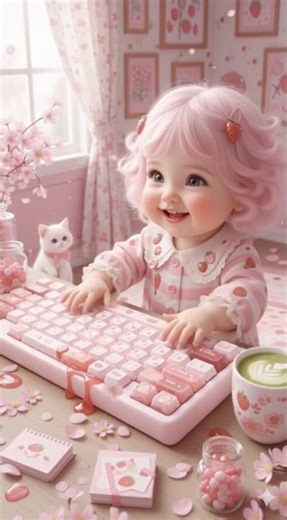 Keyboard ASMR ✨ | Typing Sounds Pink or Blue Keyboard？