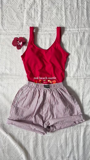 Serving hot girl summer in this red beach fit ❤️‍🔥☀️ madlyyy inluv with this red swimsuit 😍 #beachoutfit #summeroutfit #bikini #swimsuit #swimwear #bikinioutfit