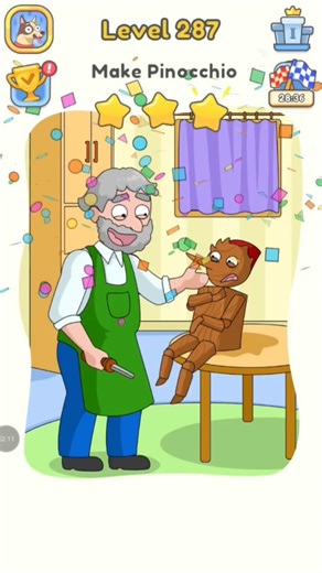 DOP 5 (Delete one part) Level-287 Make Pinocchio 😤 #dop5 #viral #yotube #shorts