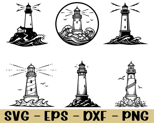 Lighthouse Svg, Dxf, Png - Etsy