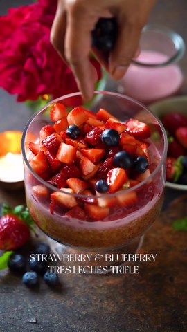 Strawberry & Blueberry Tres Leches Trifle: A Berry Delicious Twist on a Classic!