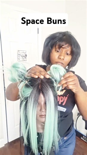 Space Buns on Bobbi Boss Wig!