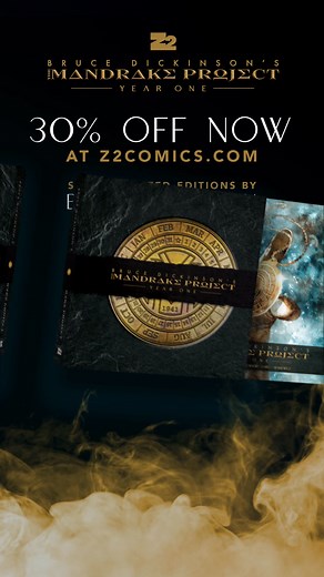 30% OFF: Bruce Dickinson's 'The Mandrake Project: Year One' signed by Bruce himself is now 30% OFF for Black Friday 🤘 | Z2 Comics