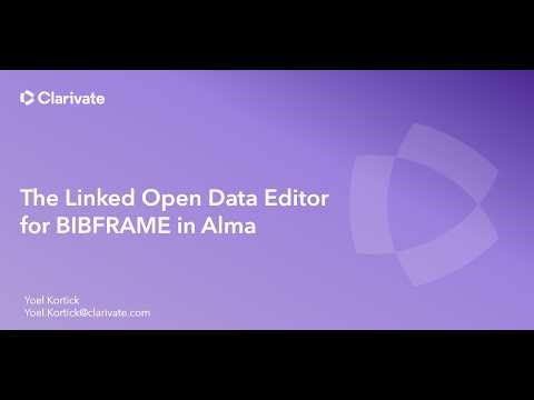 The Linked Open Data Editor for BIBFRAME (March 5, 2026)