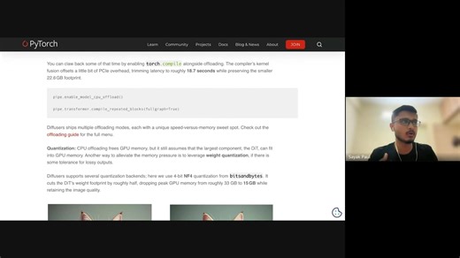 Next in our PyTorch Compiler Video Series, Sayak Paul introduces Diffusers, a Python library for state-of-the-art video, image, and audio generation, highlighting its optimization with torch.compile for performance benefits like offloading, LoRA, and quantization. ▶️ Watch the full video on YouTube: https://hubs.la/Q03Qknt60 | PyTorch