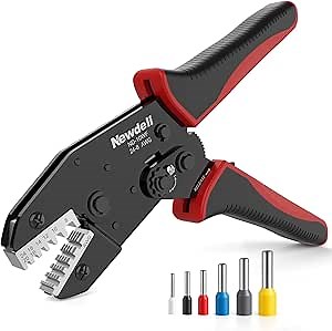 Newdeli Ferrule Crimping Tool 24-8 AWG Wire Ferrule Crimper - Ratchet Wire Crimper Tool for Ferrule Connectors Electrical Wire Terminals Ratcheting Crimping Plier Crimp Tool