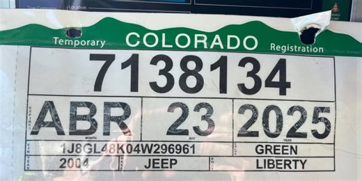 Colorado driver pulled over for having fake, misspelled temporary license plate