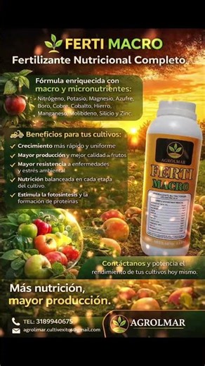 👉Complemento de fertilizacion para tus cultivos elementos menores, mayores y aumento de productivida