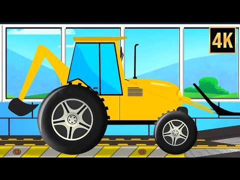 Backhoe Loader | Truck Car Wash | Car & Trucks | Street Vehicles for Children | Cartoons Videos