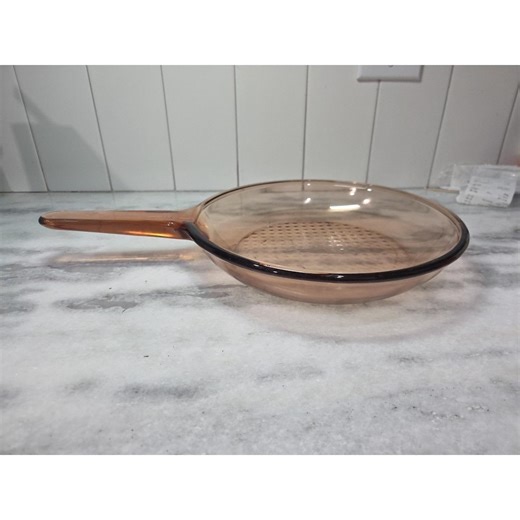 Corning Visions Amber 10" Frying Skillet, Waffle Bottom, France Glass Cookware, Replacement Vintage Kitchenware - Etsy