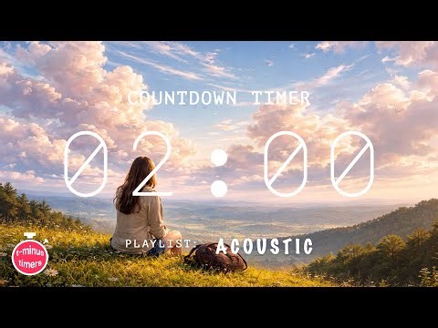 2 minute countdown timer with calm background music for classroom