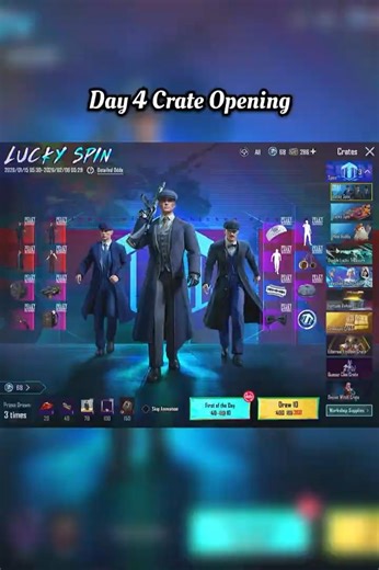 Thomas Shelby Lucky Spin Crate Opening Day 4 🔥 #bgmi #bgmishorts #pubg #pubgmobile #pubgshorts