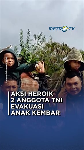 Aksi heroik dua anggota TNI dari Kodim 0119 Bener Meriah, Aceh, yang bantu evakuasi 2 anak kembar yang kelelahan di Jalan Akses Kertas Kraff Aceh (KKA), viral di media sosial. #MetroTV #tiktokmetrotv #tiktokberita #beritaviral #viral #fyp #KKA #TNI #BenerMeriah #Aceh #evakuasi #bencana