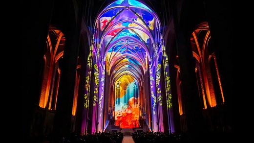 AURA lights up Grace Cathedral in a breathtaking multimedia spectacle