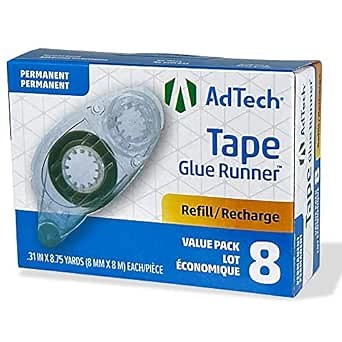 AdTech 05674 Permanent Crafter's Tape Refills, Pack of 8, Clear