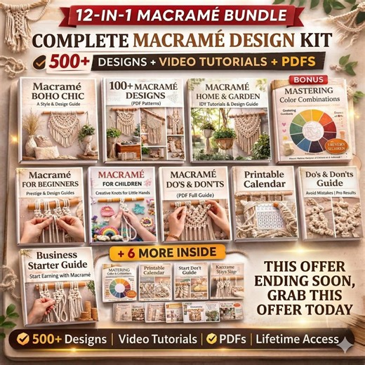 500+ Macrame Patterns Bundle | Beginner to Advanced DIY Projects (digital Download) - Etsy