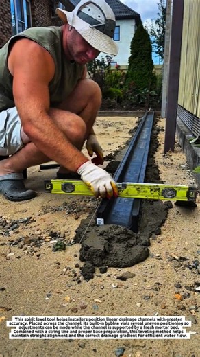 Spirit Level Tool Aligns Linear Drainage Channels for Precise Installation with 60cmLevelingAccuracy