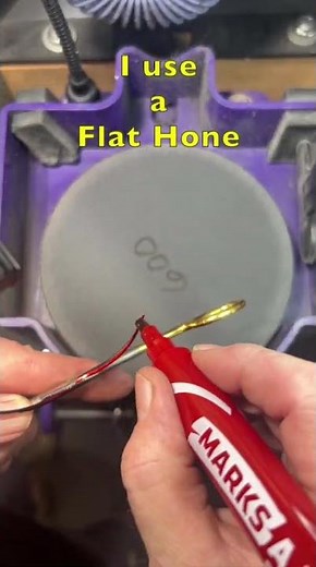 Sharpening Surgical Scissors with a Hira To flat hone.