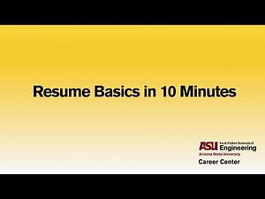Resume Basics in 10 Minutes