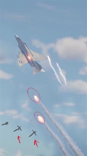 Two Missiles Close In on the F-4 Phantom II Fighter! #f4phantomii #fighterjet #aviationsimulation | CreativeComparison