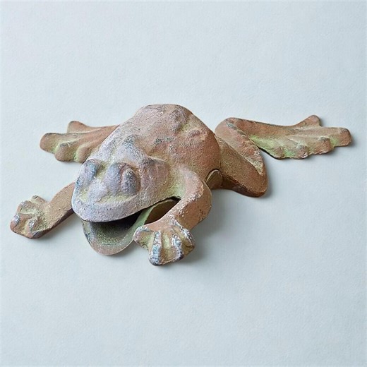 Vintage Style Cast Iron Frog Paperweight - Open Mouth Trinket Dish - Heavy Rustic Garden Toad - Verdigris Patina Desk Decor - Etsy